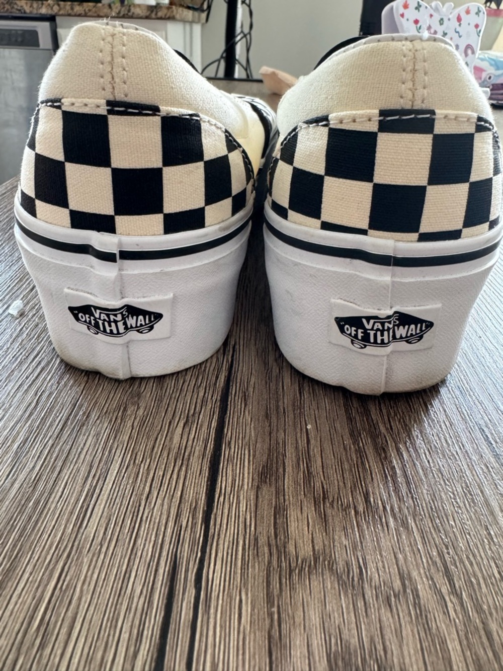 Vans Platform Checkerboard Slip-On - Black & Cream - Picture 4 of 5